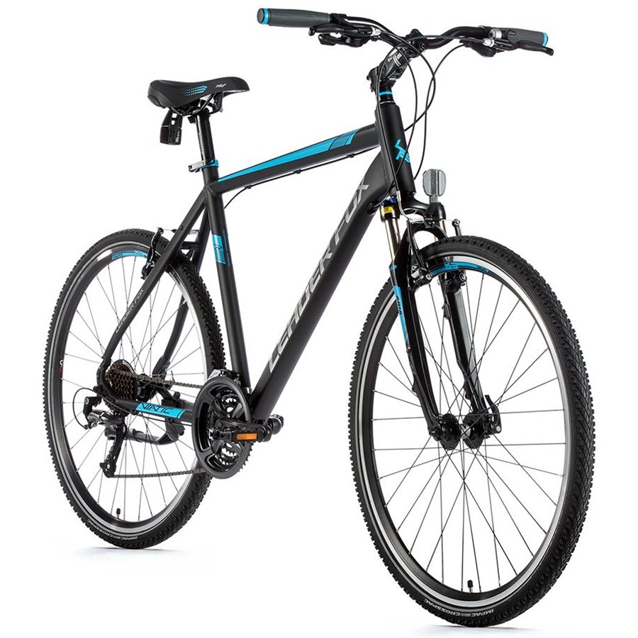artería piel combinar Bicicleta Híbrida Tallas: 17,5″ / 19″ / 20,5″/ 22,5″ Cross bike Leader Fox  VIATIC gent, 2019-1 BLACK MATT/BLUE | Leader Fox Espaa